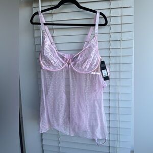 Pink lace nightgown lingerie fashion nova bnwt